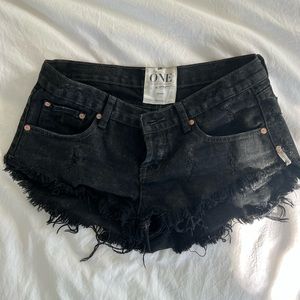 One Teaspoon low rise cut off denim shorts